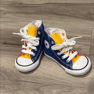 Converse Kids Blue, Red, Yellow, and Green High-Top Sneakers